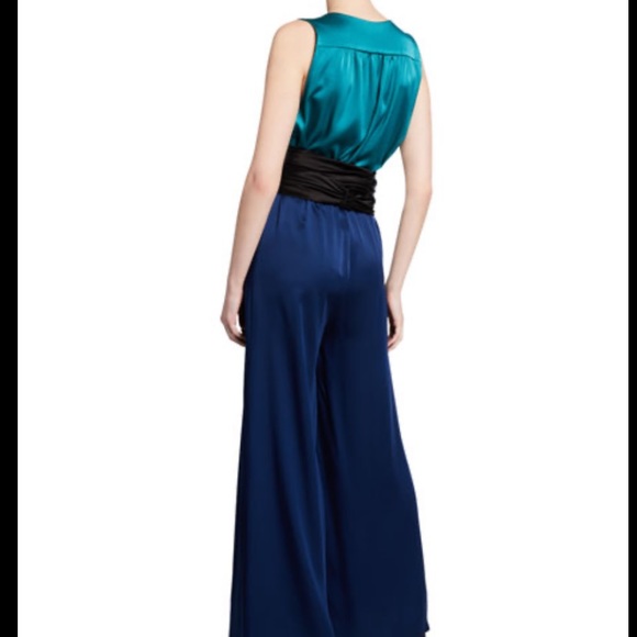 Carolina Ritzler colorblock satin jumpsuit - Picture 2 of 9